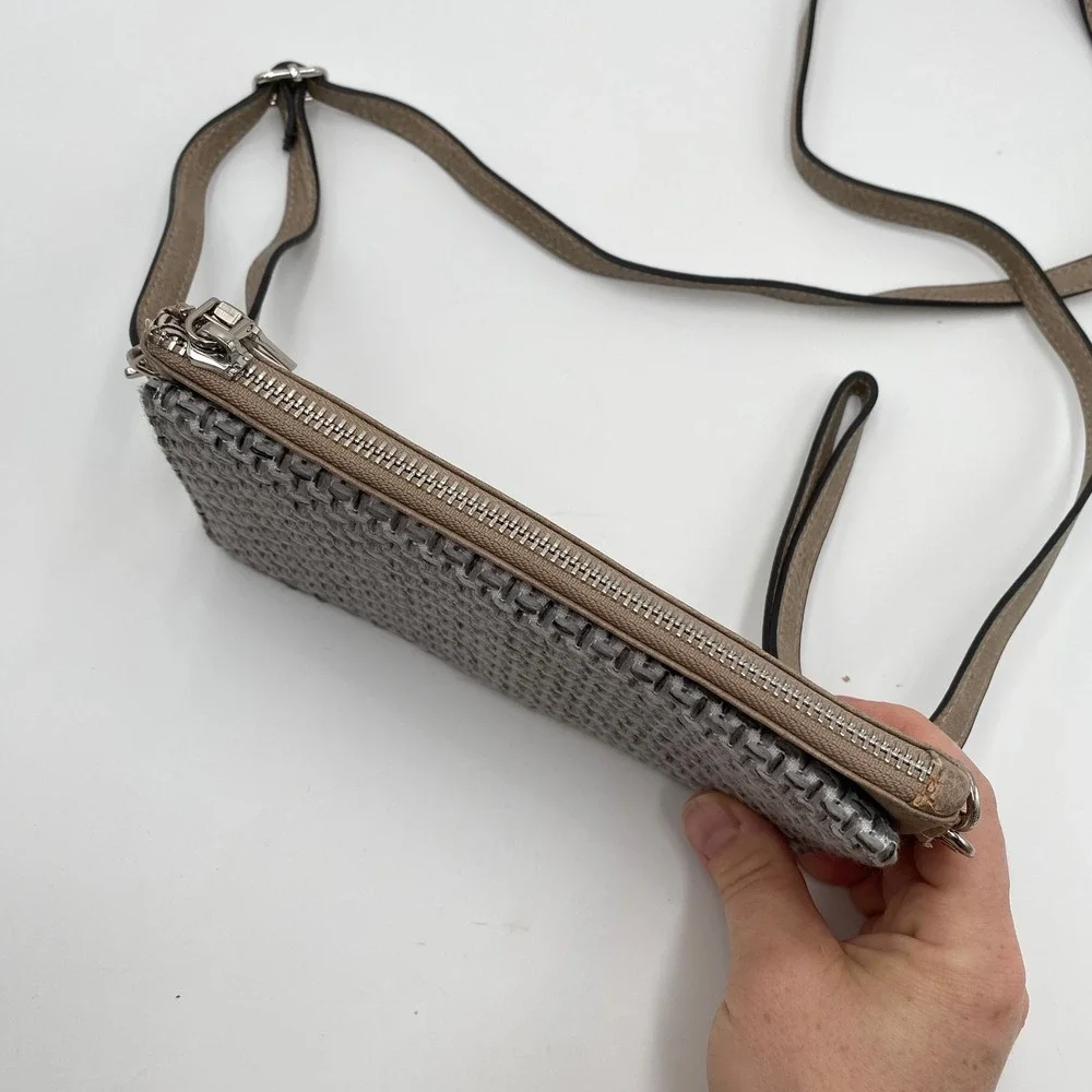 JEN&CO Woven Crossbody Wallet Clutch Organizer Card‎ Slots ID Window Strap